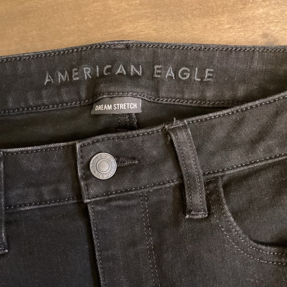 American Eagle 8 Long High Rise Jeggings Black Skinny Women’s Jeans Stretch - Picture 7 of 11